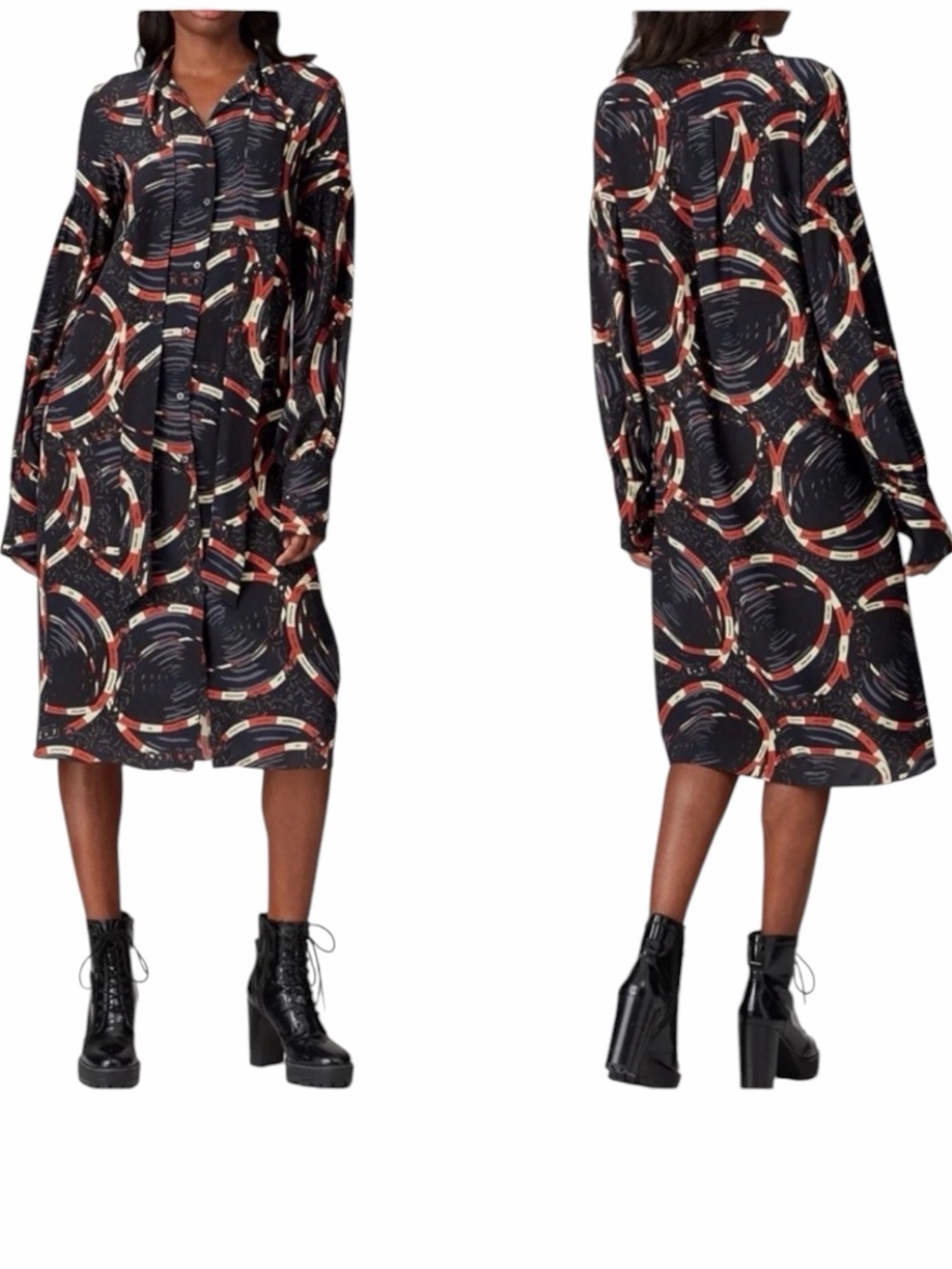 Rokh 100% Silk Dress multicolor Printed Size X-Small new